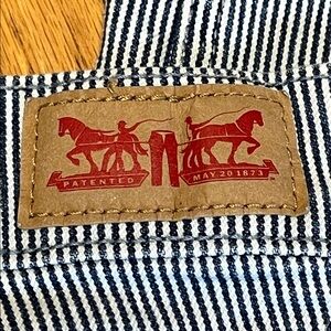 Levi's 524 Engineer Superlow Skinny Blue/White Striped Denim Jean Women's 33/32